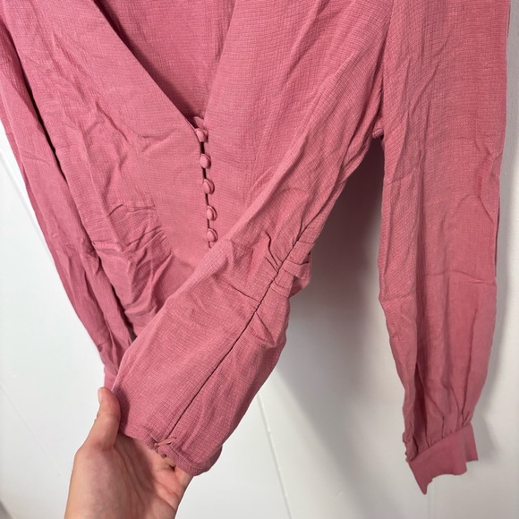 Free People Maise Shirred-Detail Top in Rose XS - Picture 4 of 8